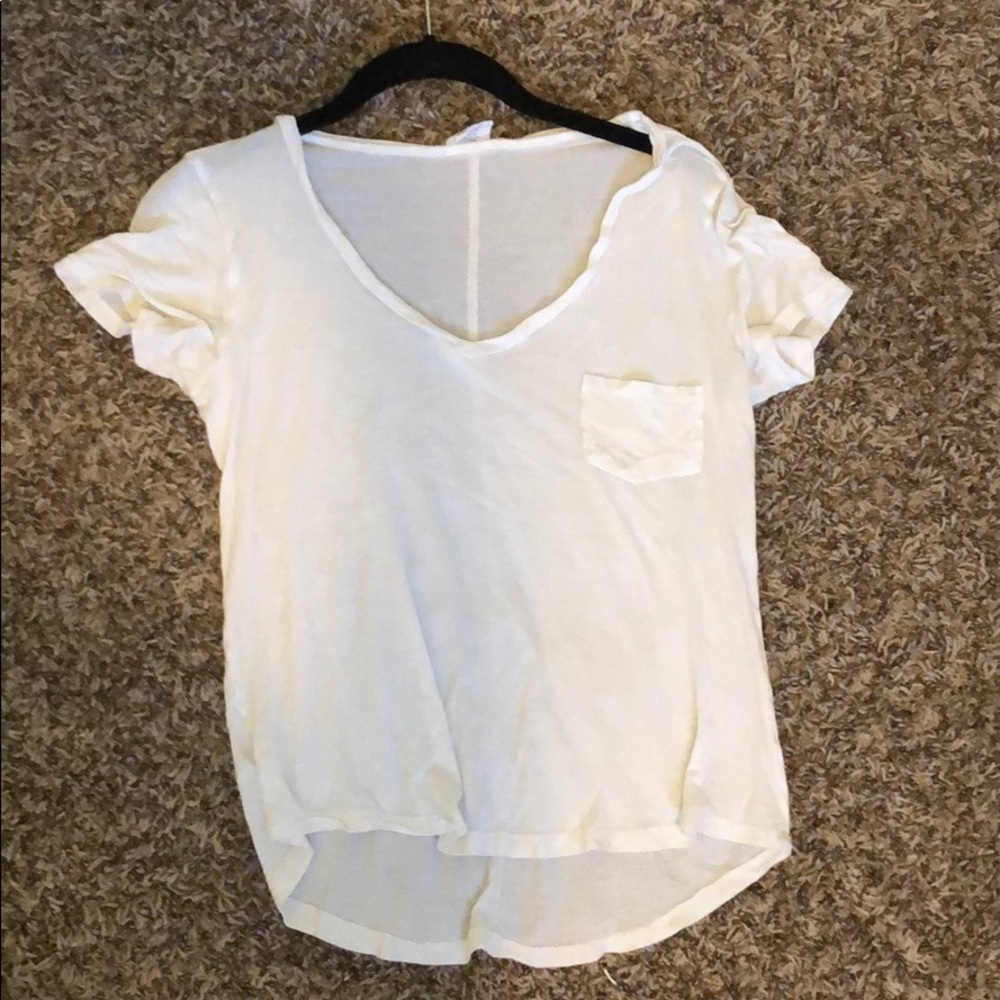 V neck white tee